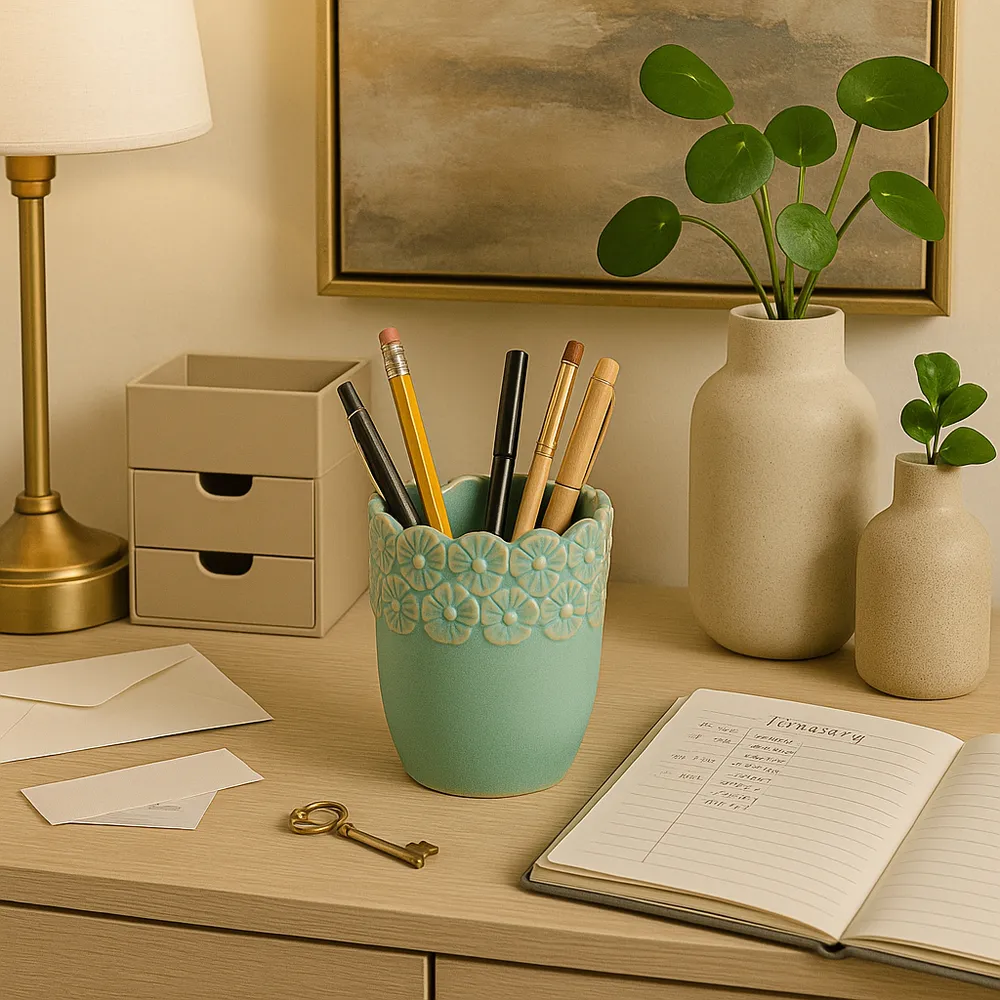 DUNBARMILL GREEN PENCIL CUP 5 (IN)