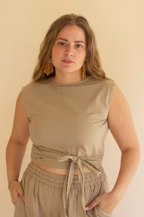 Convertible Wrap Blouse / Oatmeal