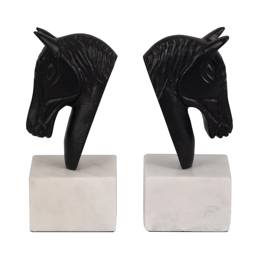 PARKERMOOR SET OF 2 BLACK BOOKENDS 8 (IN)