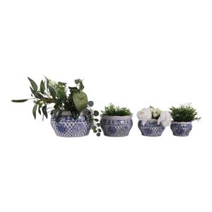 ELTONVIEW SET OF 4 BLUE PLANTER 8 (IN) 3