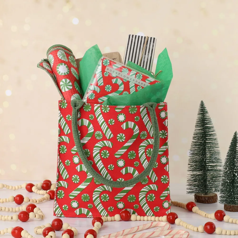 Candy Cane Joy Reusable Itsy Bitsy Gift Bag