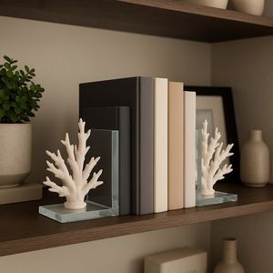 HEMMINGFORD SET OF 2 WHITE BOOKENDS 8 (IN) 10
