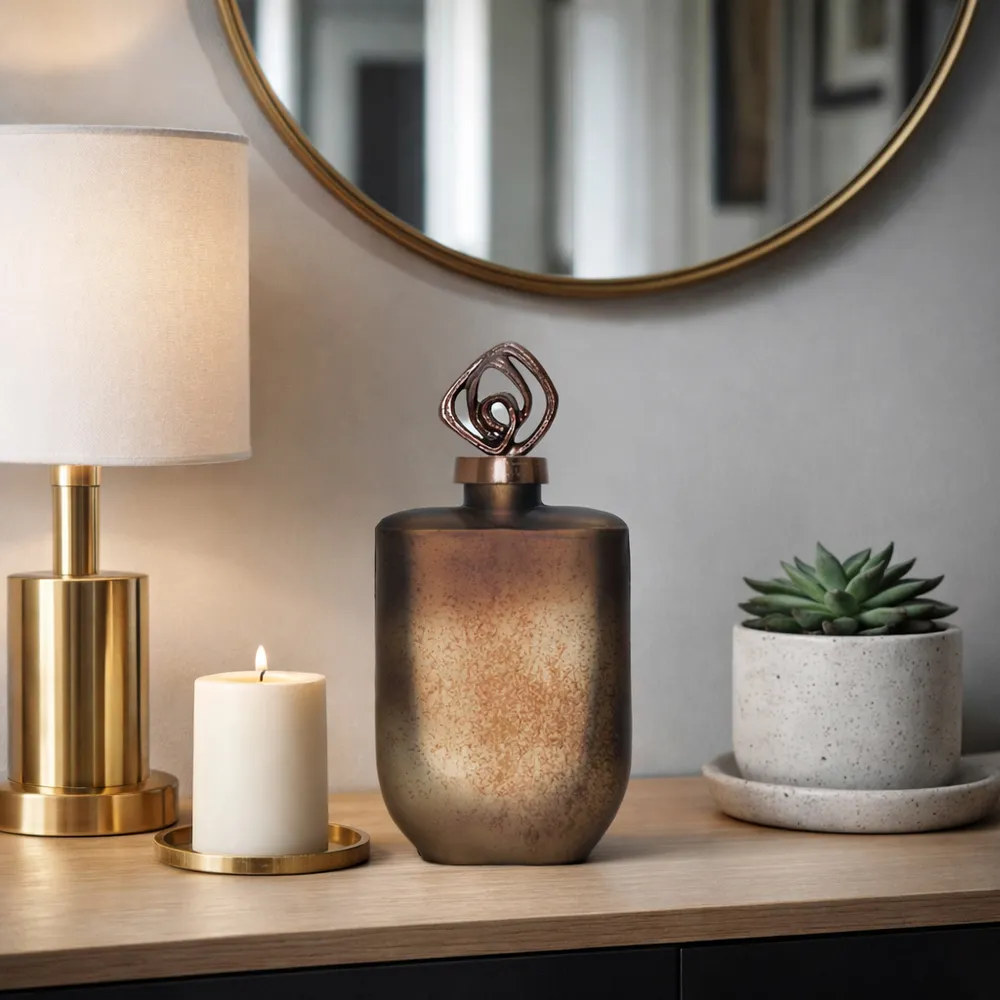 FINLEYGROVE BRONZE GLASS VASE 14 (IN)