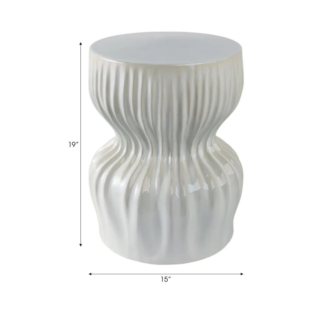 LEONAMILL WHITE GARDEN STOOL 19 (IN)