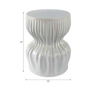 LEONAMILL WHITE GARDEN STOOL 19 (IN) 9