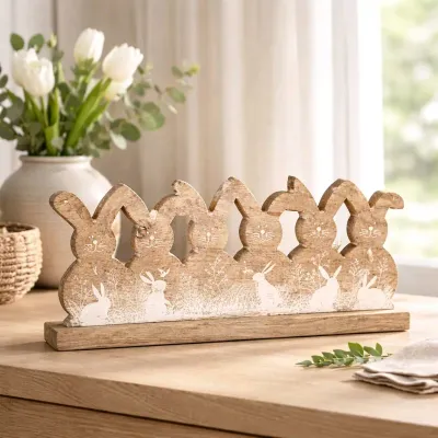 Bunny Family with Laser Engraving