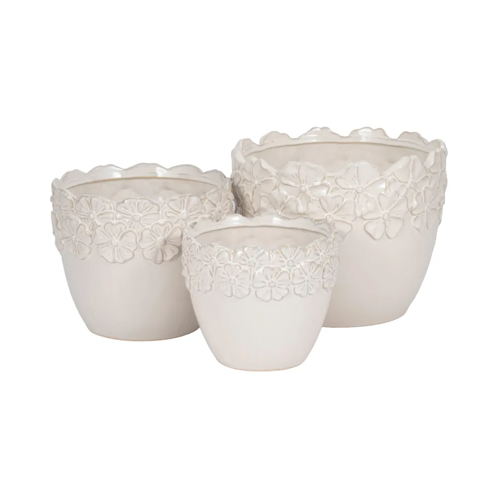 SLATERGATE SET OF 3 IVORY PLANTER 10 (IN)
