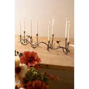 Rustic Metal Candelabra with Birds 5