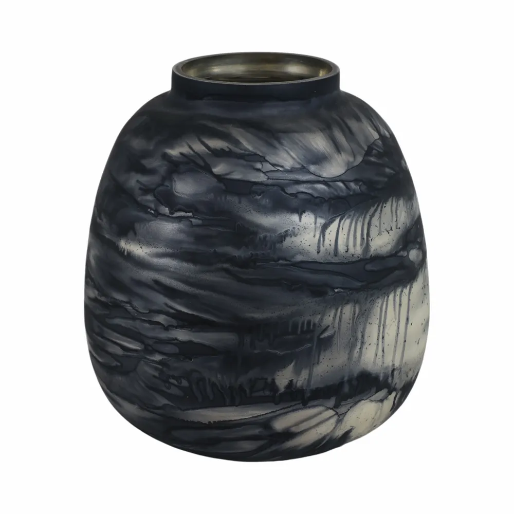 CLYDEBURN BLUE GLASS VASE 13 (IN)