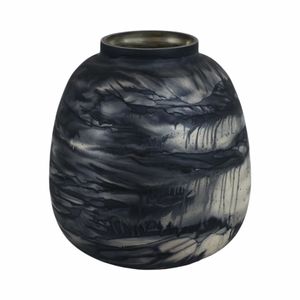CLYDEBURN BLUE GLASS VASE 13 (IN) 3