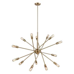 Delphine 38'' Wide 14-Light Chandelier - Satin Brass 1