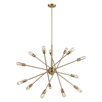 Delphine 38″ Wide 14-Light Chandelier - Satin Brass