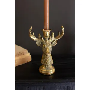 Gold Deer Resin Taper Candle Holder 8