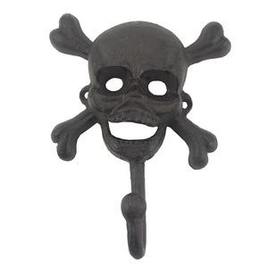 6" CAST IRON SKULL WALL HOOK 1
