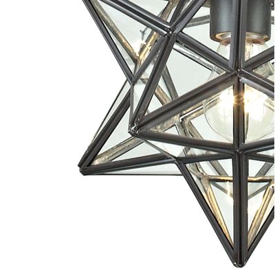 Moravian Star 12″ Wide 1-Light Mini Pendant - Oil Rubbed Bronze
