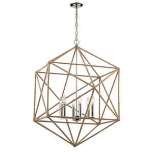 Exitor 34'' Wide 6-Light Chandelier - Polished Nickel 1