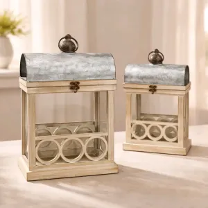 Medallion Lantern Set Of 2 19in and 15in 1
