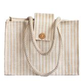 CUSTOM DIGITAL PRINT TOTE W FAUX LEATHER HANDLE & JUTE (60-90 DAY TURNAROUND) 1