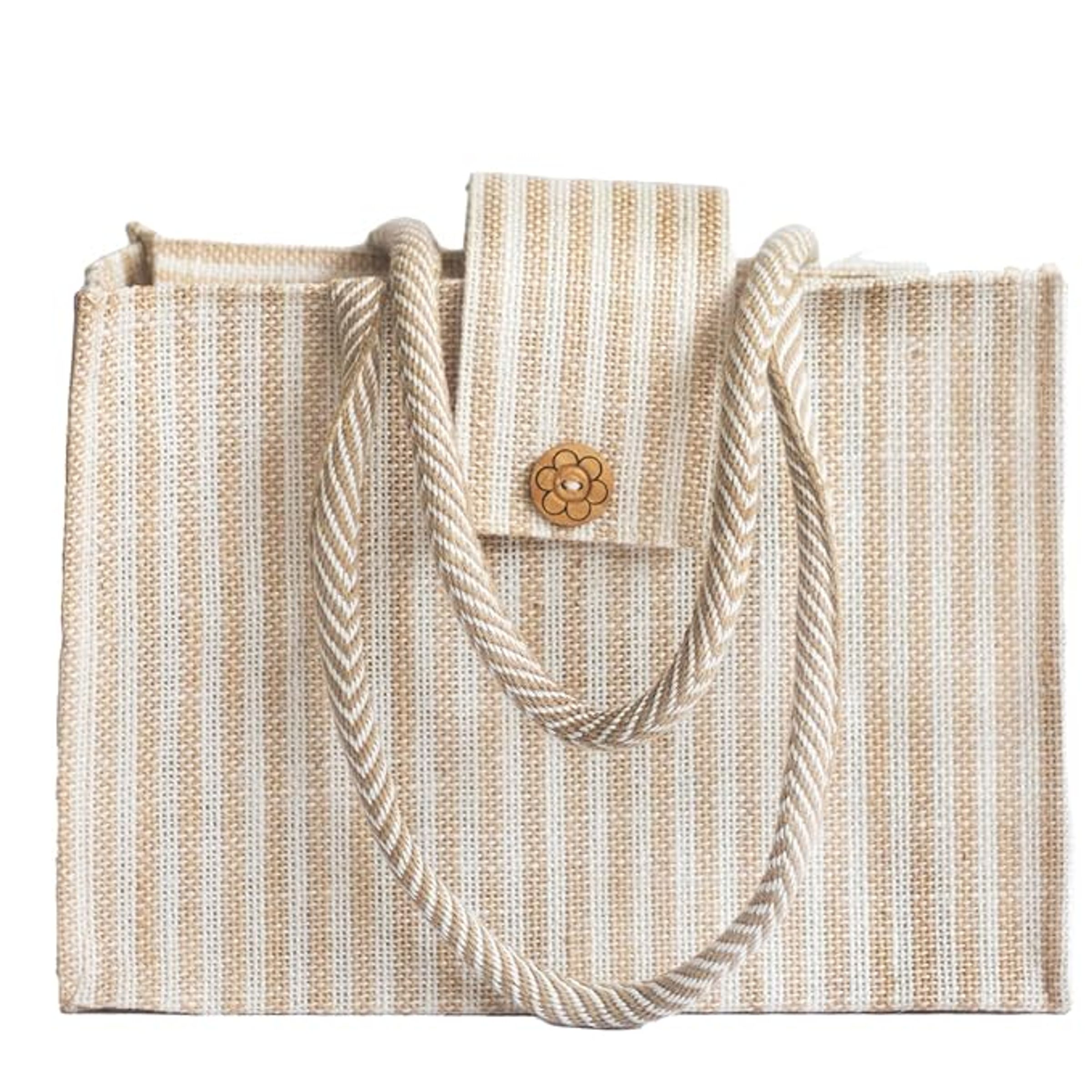 CUSTOM DIGITAL PRINT TOTE W FAUX LEATHER HANDLE & JUTE (60-90 DAY TURNAROUND)