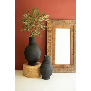 Set of 2 Paper Mache Oval Urns 3