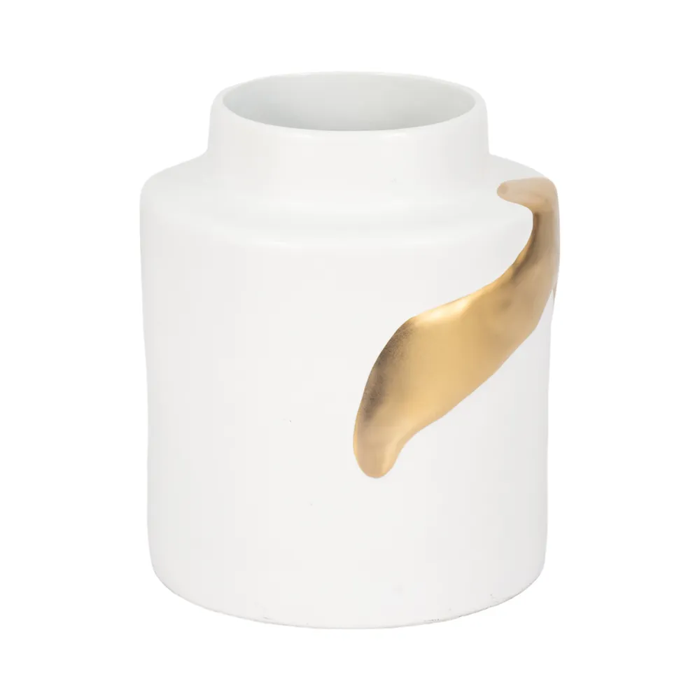 JUNEROSE WHITE VASE 10 (IN)