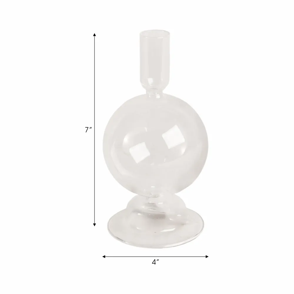 SKYLERCLIFF CLEAR CANDLE HOLDER 7 (IN)