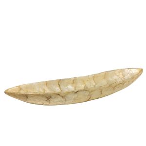 SMOKE STRIPE CAPIZ BOAT SHAPE BOWL 1