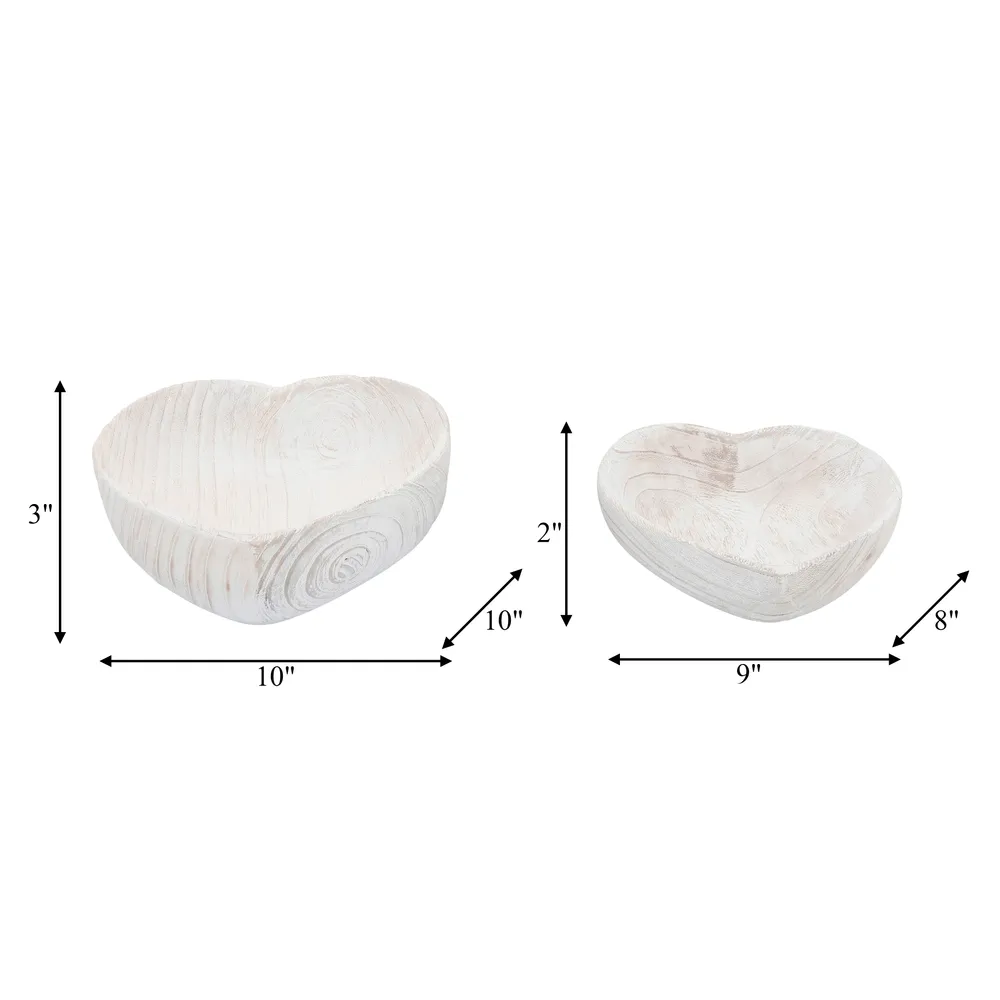 DASHLAKE SET OF 2 WHITE BOWLS 3 (IN)