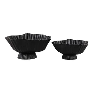 BREEVALE SET OF 2 BLACK BOWLS 7 (IN) 5