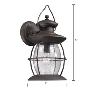 Village Lantern 17'' High 1-Light Outdoor Sconce - Weathered Charcoal 2