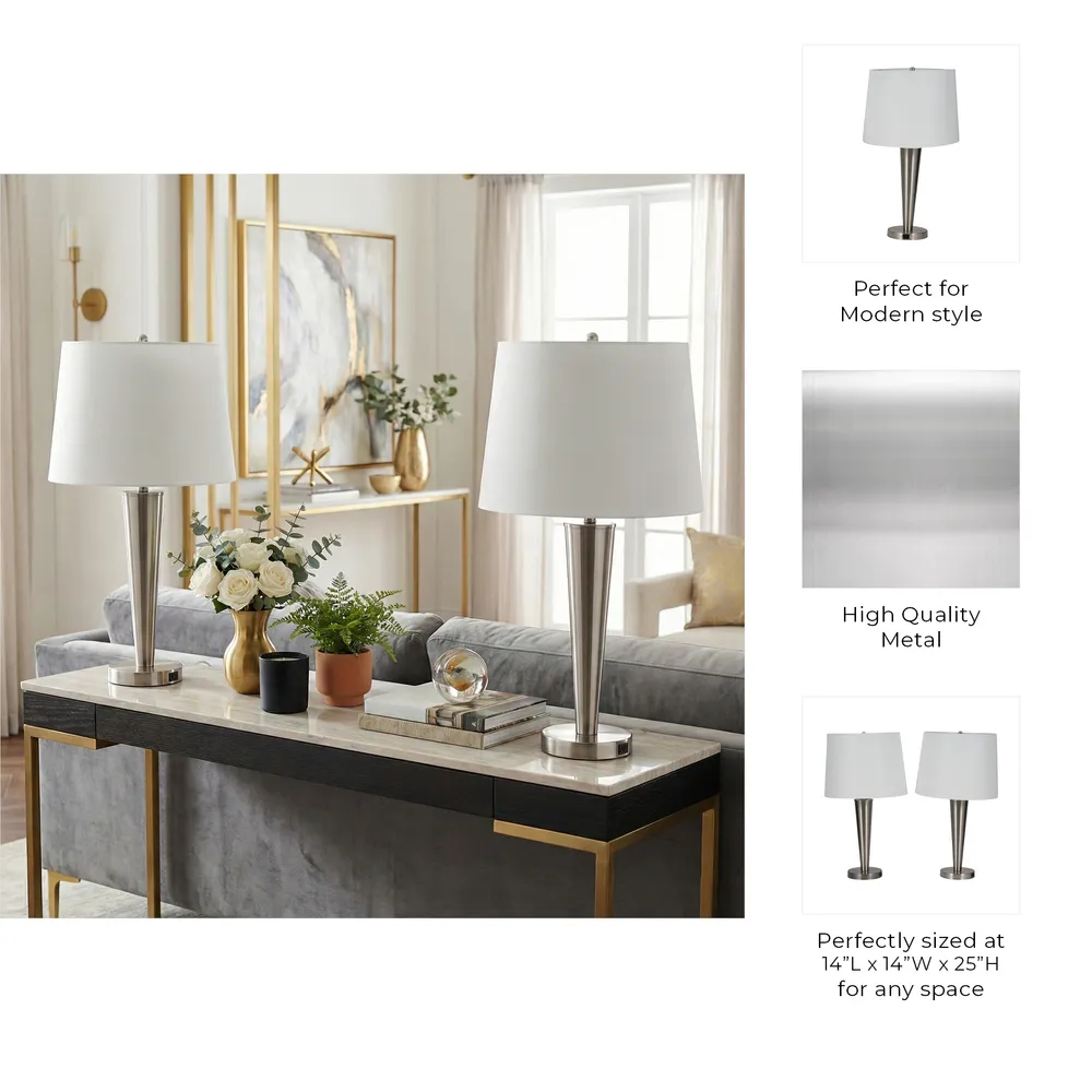 GROVERWIND SET OF 2 SILVER LAMPS 25 (IN)