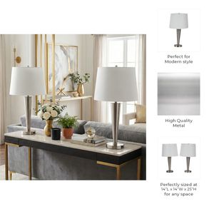 GROVERWIND SET OF 2 SILVER LAMPS 25 (IN) 10