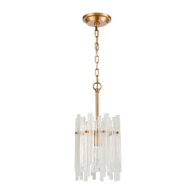 Brinicle 8″ Wide 1-Light Mini Pendant - Aged Brass