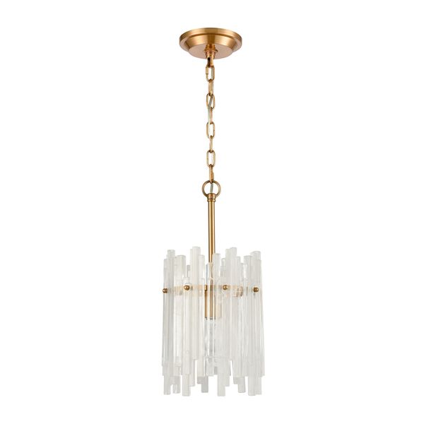Brinicle 8'' Wide 1-Light Mini Pendant - Aged Brass