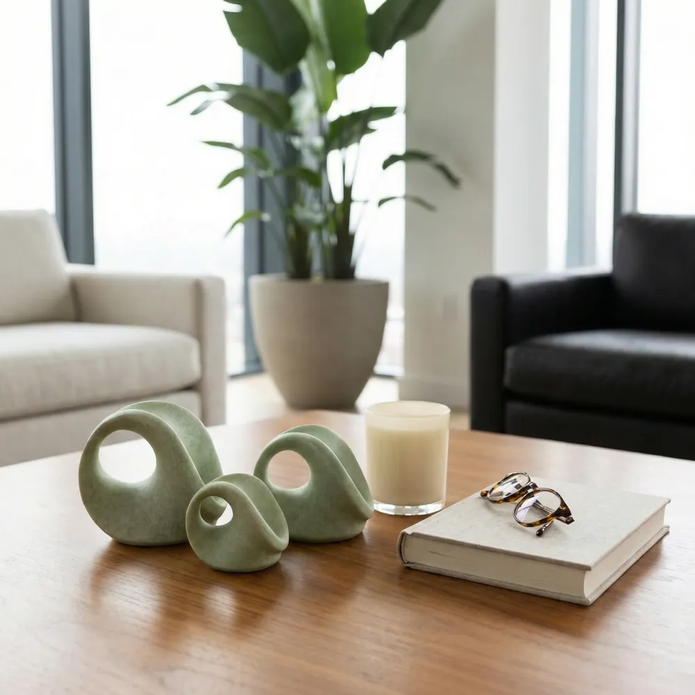 GARTONCREST SET OF 3 GREEN DECOR 5 (IN)