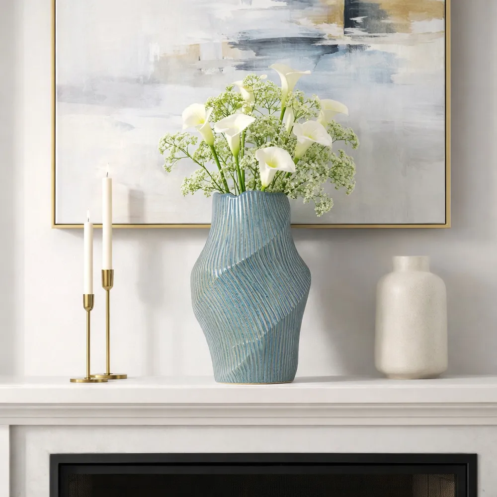 DORSEYSTONE BLUE VASE 17 (IN)