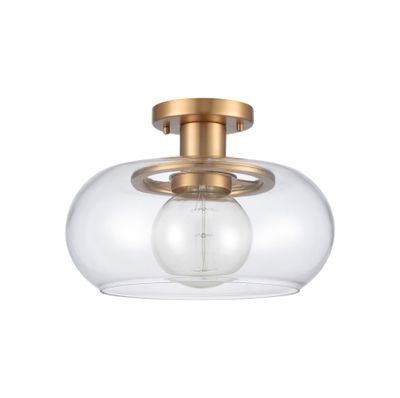 Clement 13″ Wide 1-Light Semi Flush Mount - Brushed Gold