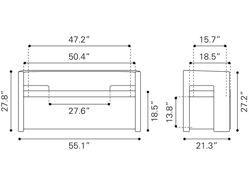 Papua Storage Bench Gray 12