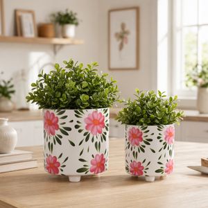 ALMAWAY SET OF 2 PINK PLANTER 8 (IN) 12