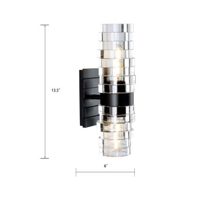 Murano 13.5″ High 2-Light Sconce - Matte Black