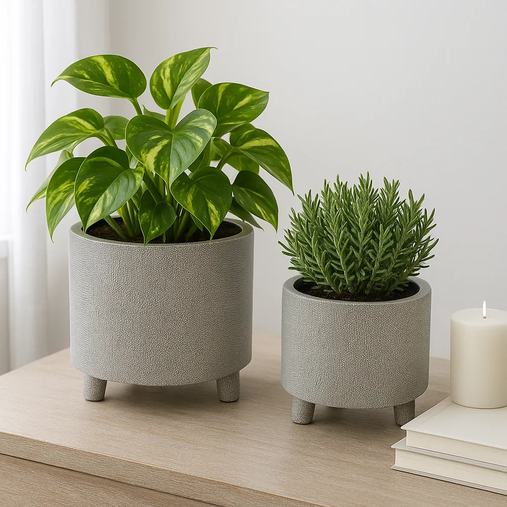 BRADY SET OF 2 SILVER PLANTER 6 (IN)
