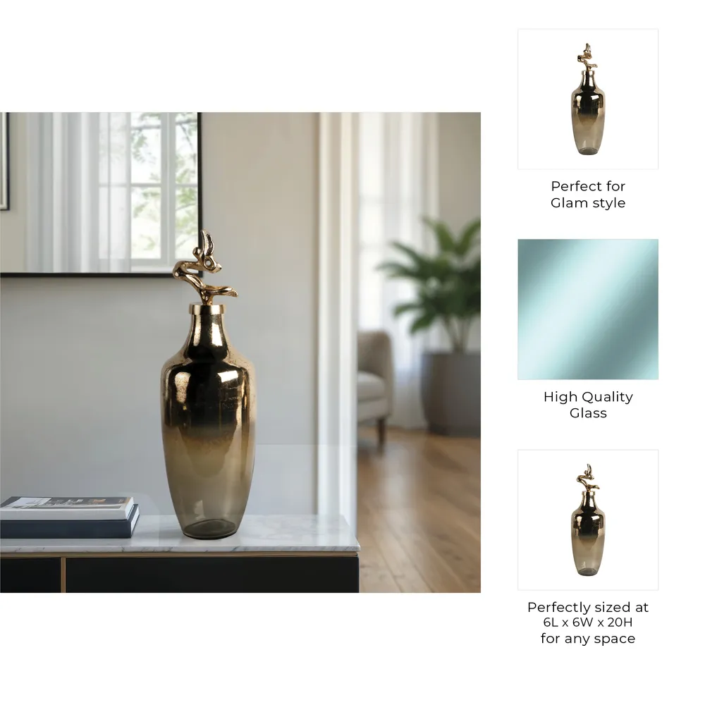 BRAMRUN GOLD GLASS VASE 20 (IN)