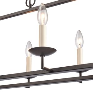 Joanie 34'' Wide 6-Light Linear Chandelier - Old Bronze 4