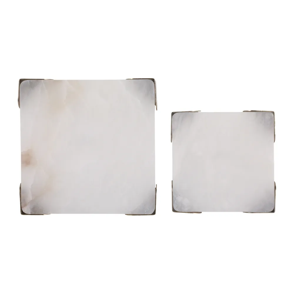 JANEVIEW SET OF 2 WHITE TRAY 2 (IN)
