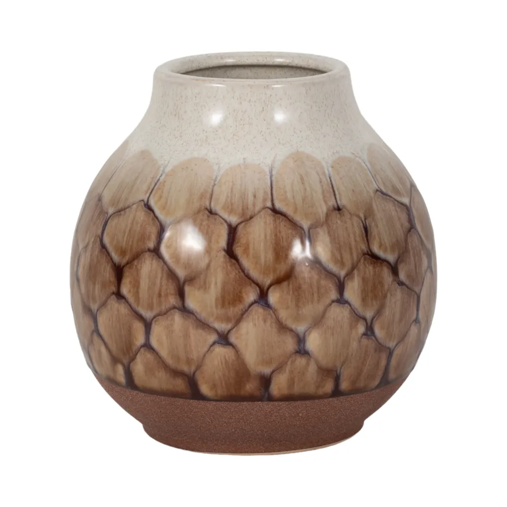 HANKBROOK BROWN VASE 8 (IN)