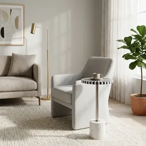 DAMIENBURN WHITE TABLE 25 (IN) 2