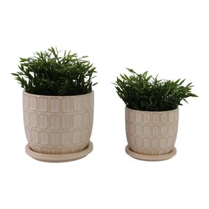 LEONAHAM SET OF 2 IVORY PLANTER 7 (IN) 3