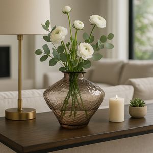 HAROLDHAVEN BROWN GLASS VASE 10 (IN) 2