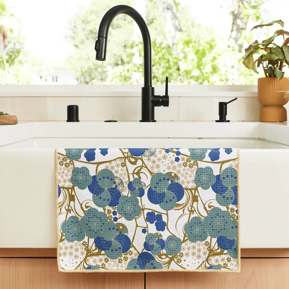 Kintsugi Blue Eco Kitchen Tea Towel