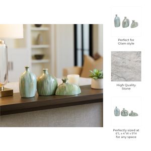 BENTONFIELD SET OF 3 IVORY VASES 9 (IN) 9